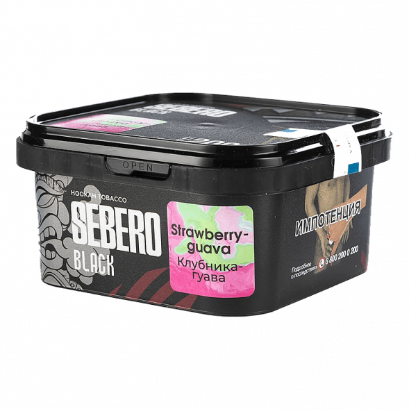Табак Sebero Black - Strawberry Guava (Клубника и Гуава, 200 грамм) купить в Владивостоке