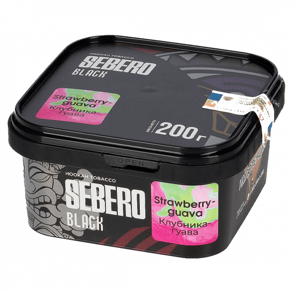 Табак Sebero Black - Strawberry Guava (Клубника и Гуава, 200 грамм) купить в Владивостоке