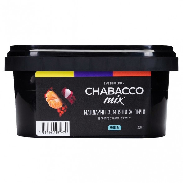 Смесь Chabacco MIX MEDIUM - Tangerine Strawberry Lychee (Мандарин, Земляника, Личи, 200 грамм) купить в Владивостоке