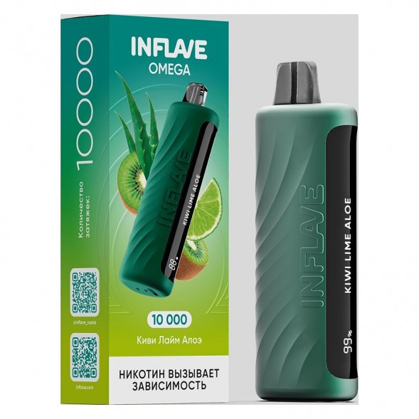 INFLAVE OMEGA - Киви Лайм Алоэ (Kiwi Lime Aloe, 10000 затяжек) купить в Владивостоке