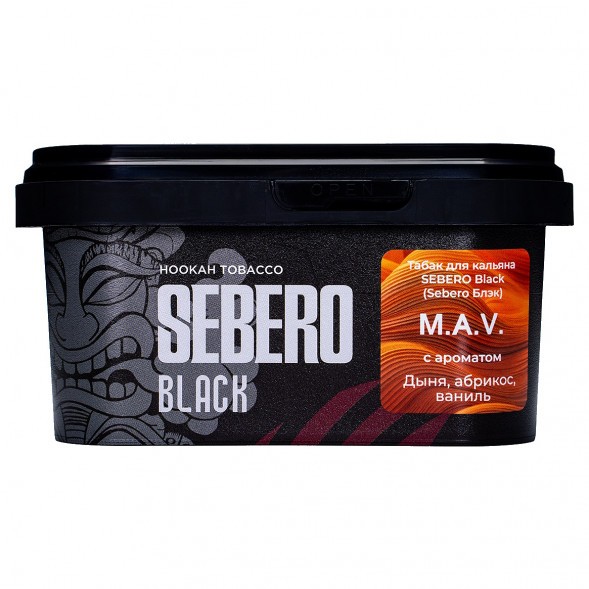 Табак Sebero Black - M.A.V. (Дыня, Абрикос, Ваниль, 200 грамм) купить в Владивостоке