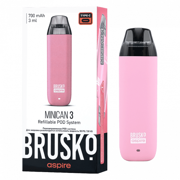 Электронная сигарета Brusko - Minican 3 (700 mAh, Розовый) купить в Владивостоке