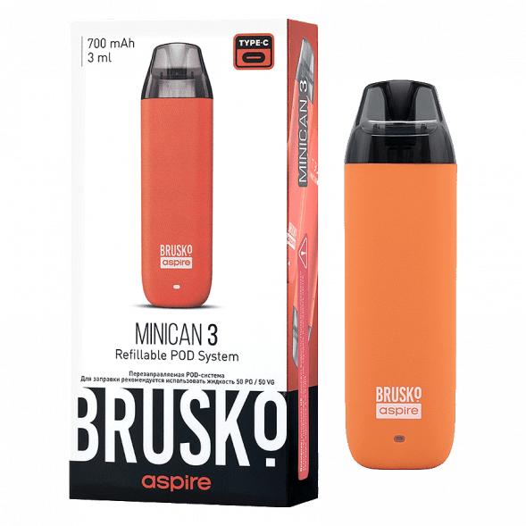 Электронная сигарета Brusko - Minican 3 (700 mAh, Оранжевый) купить в Владивостоке
