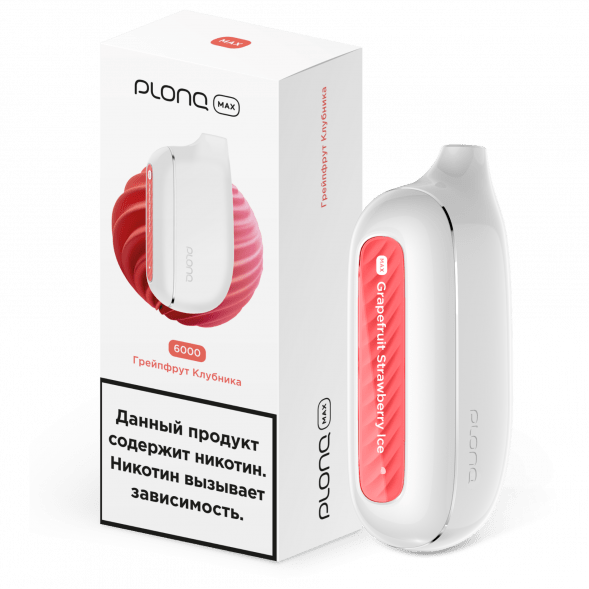 PLONQ MAX - Грейпфрут Клубника (6000 затяжек) купить в Владивостоке