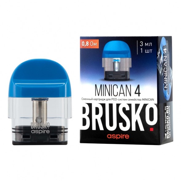 Сменный картридж Brusko - Minican 4 (0.8 Ом, Синий) купить в Владивостоке