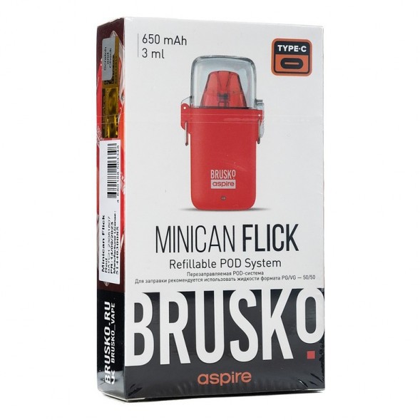Электронная сигарета Brusko - Minican Flick (Красный) купить в Владивостоке