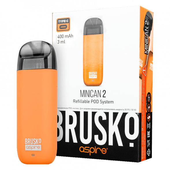 Электронная сигарета Brusko - Minican 2 (400 mAh, Оранжевый) купить в Владивостоке