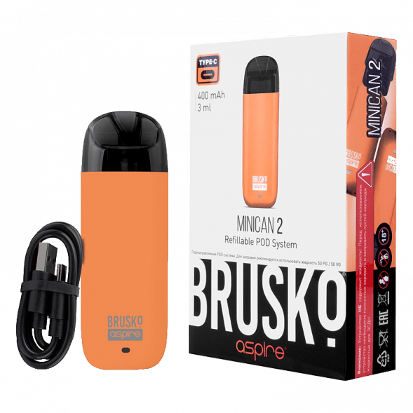 Электронная сигарета Brusko - Minican 2 (400 mAh, Оранжевый) купить в Владивостоке