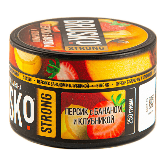 Смесь Brusko Strong - Персик с Бананом и Клубникой (250 грамм) купить в Владивостоке