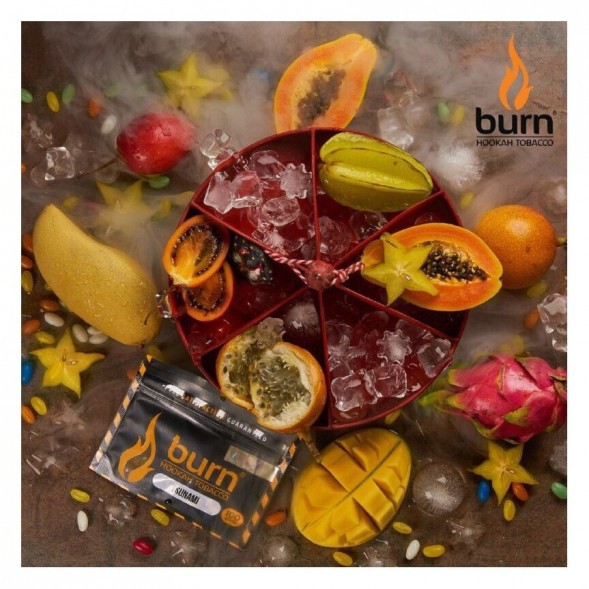 Табак Burn - Tsunami (Тропические Фрукты со Льдом, 100 грамм) купить в Владивостоке