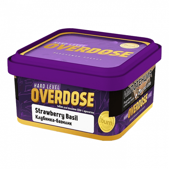 Табак Overdose - Strawberry Basil (Клубника-Базилик, 200 грамм) купить в Владивостоке