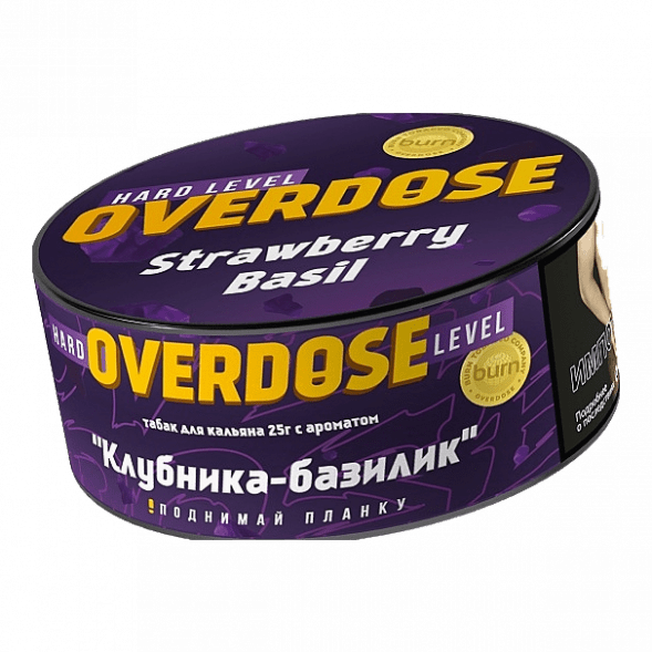 Табак Overdose - Strawberry Basil (Клубника-Базилик, 25 грамм) купить в Владивостоке