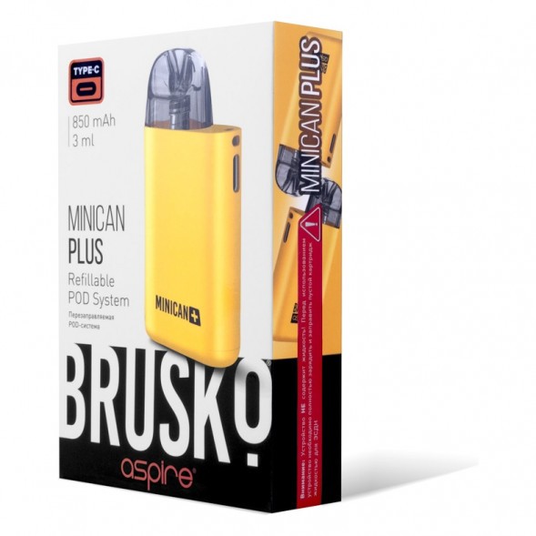 Электронная сигарета Brusko - Minican Plus (850 mAh, Жёлтый) купить в Владивостоке