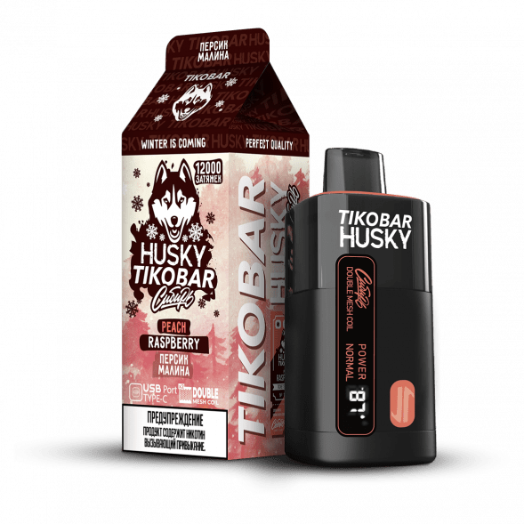 TIKOBAR HUSKY Сибирь - Персик Малина (Peach Raspberry, 12000 затяжек) купить в Владивостоке