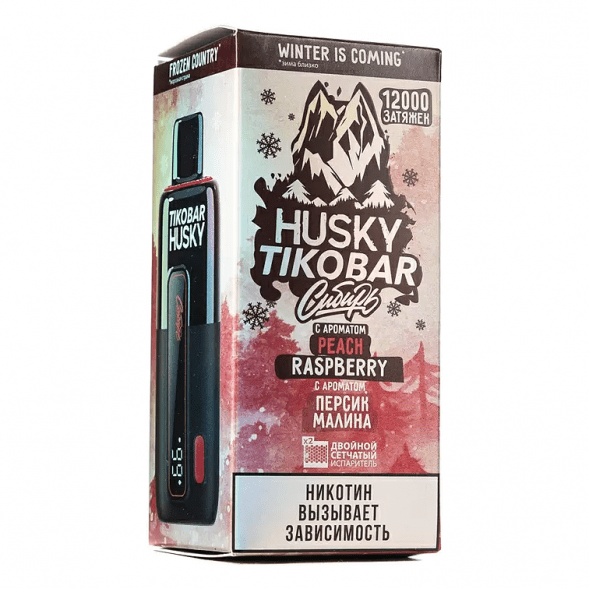 TIKOBAR HUSKY Сибирь - Персик Малина (Peach Raspberry, 12000 затяжек) купить в Владивостоке