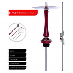 Кальян UNION - Sleek Акрил Full (Красный, Без Колбы)