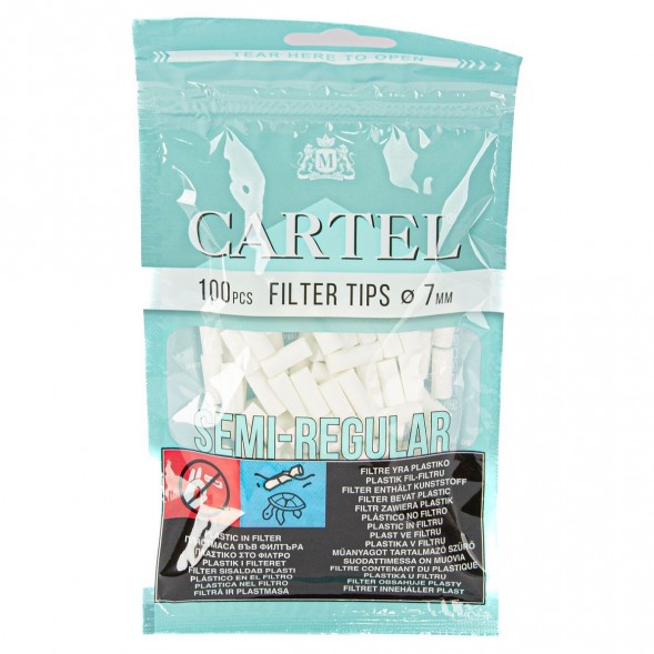 Фильтры для самокруток Cartel - Semi Regular (100 штук, 15х7 мм) купить в Владивостоке