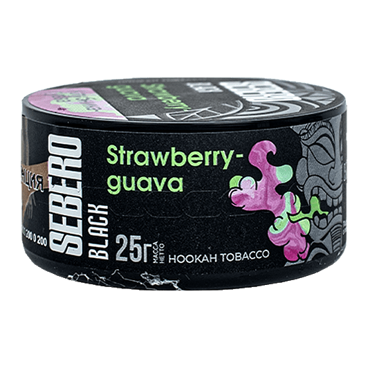 Табак Sebero Black - Strawberry Guava (Клубника и Гуава, 25 грамм) купить в Владивостоке