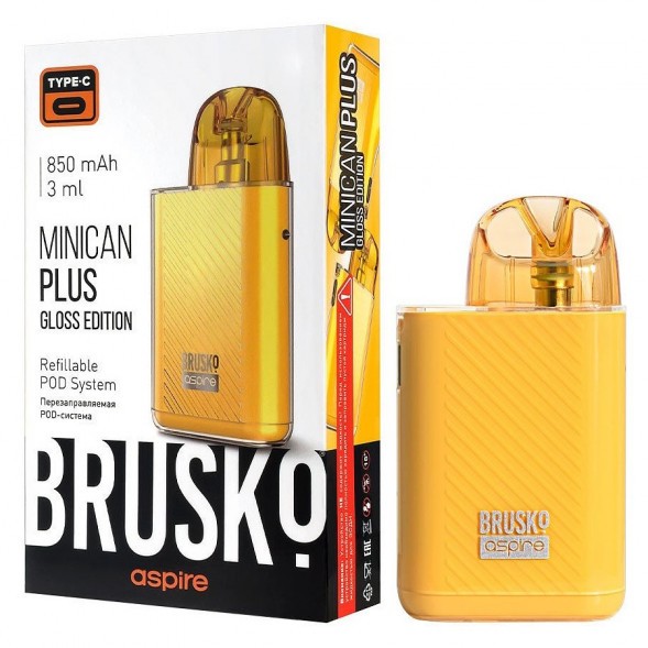 Электронная сигарета Brusko - Minican Plus Gloss Edition (850 mAh, Жёлтый) купить в Владивостоке
