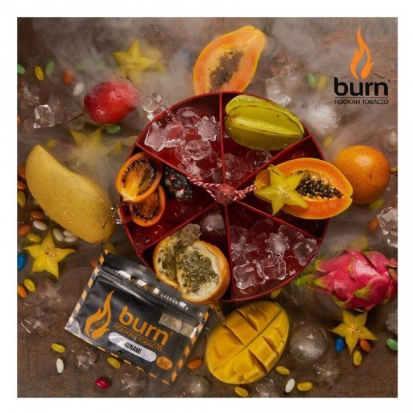Табак Burn - Tsunami (Тропические Фрукты со Льдом, 25 грамм) купить в Владивостоке