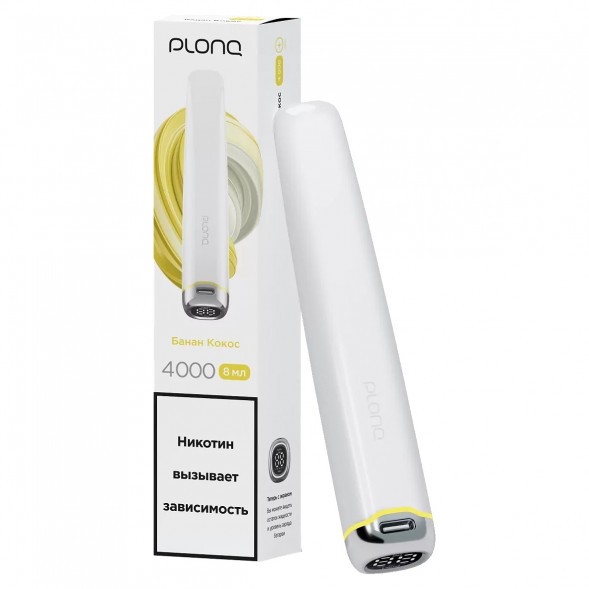 PLONQ PLUS PRO - Банан Кокос (Banana Coconut, 4000 затяжек) купить в Владивостоке