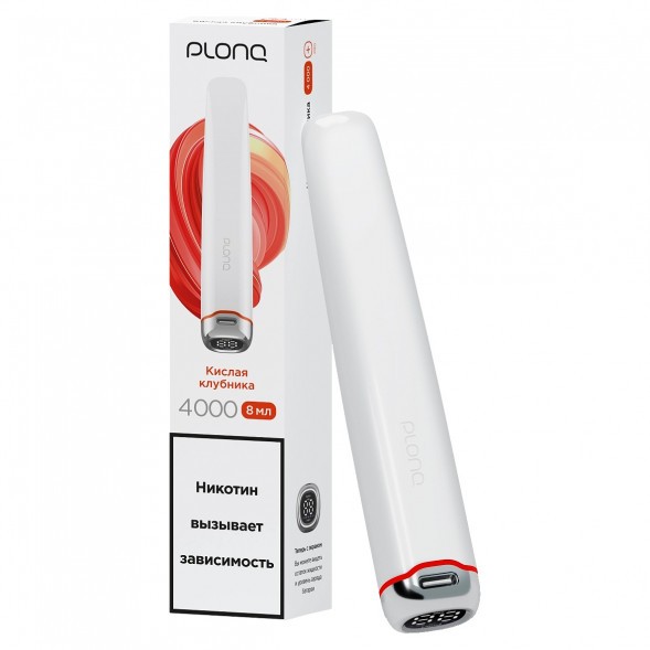 PLONQ PLUS PRO - Кислая Клубника (Sour Strawberry, 4000 затяжек) купить в Владивостоке