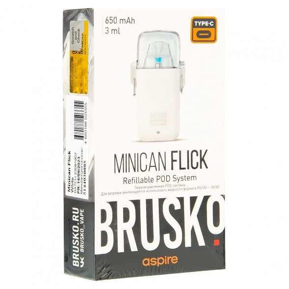 Электронная сигарета Brusko - Minican Flick (Белый) купить в Владивостоке