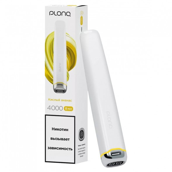 PLONQ PLUS PRO - Кислый Ананас (Sour Pineapple, 4000 затяжек) купить в Владивостоке