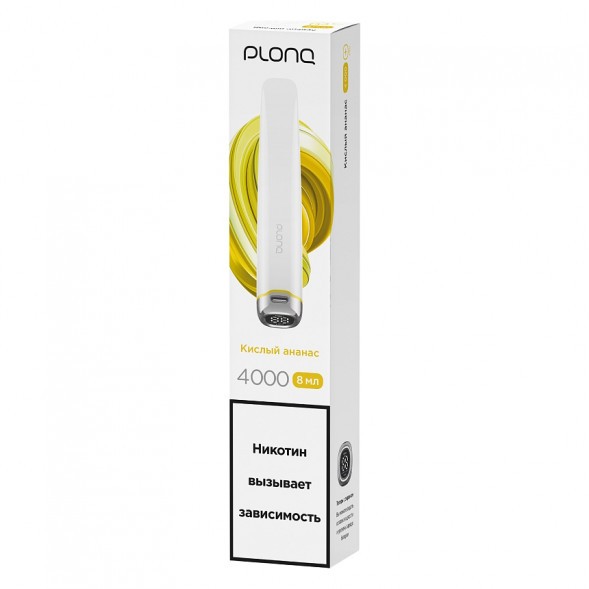 PLONQ PLUS PRO - Кислый Ананас (Sour Pineapple, 4000 затяжек) купить в Владивостоке