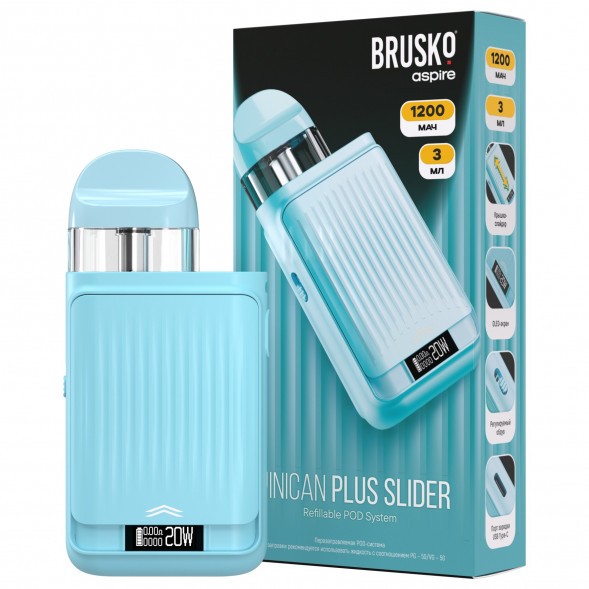 Электронная сигарета Brusko - Minican Plus Slider (Бирюзовый) купить в Владивостоке