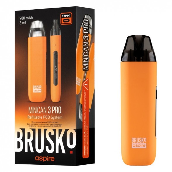 Электронная сигарета Brusko - Minican 3 PRO (900 mAh, Оранжевый) купить в Владивостоке